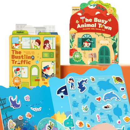 Mideer - Reusable Jelly Sticker Set - Incredible Aquarium - 43pcs