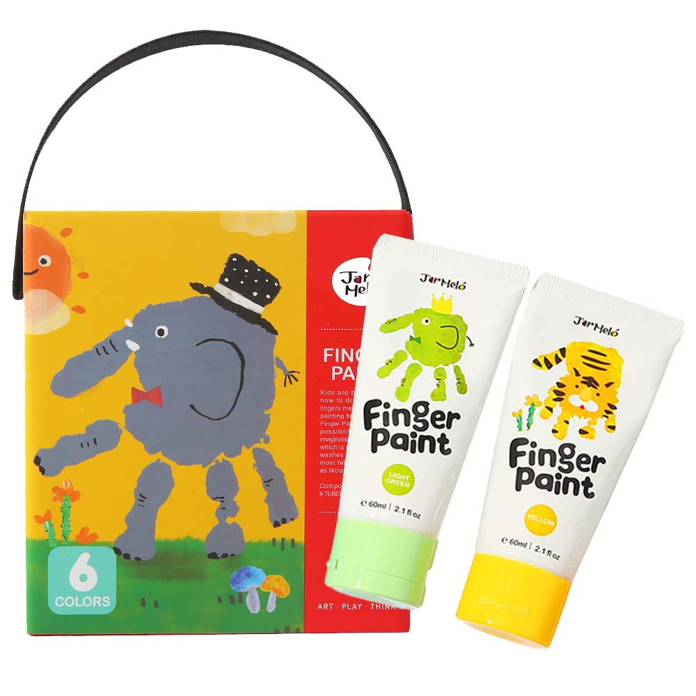 Jar Meló - Finger Paint - Non-Toxic & Safe for Kids - 6 Colours