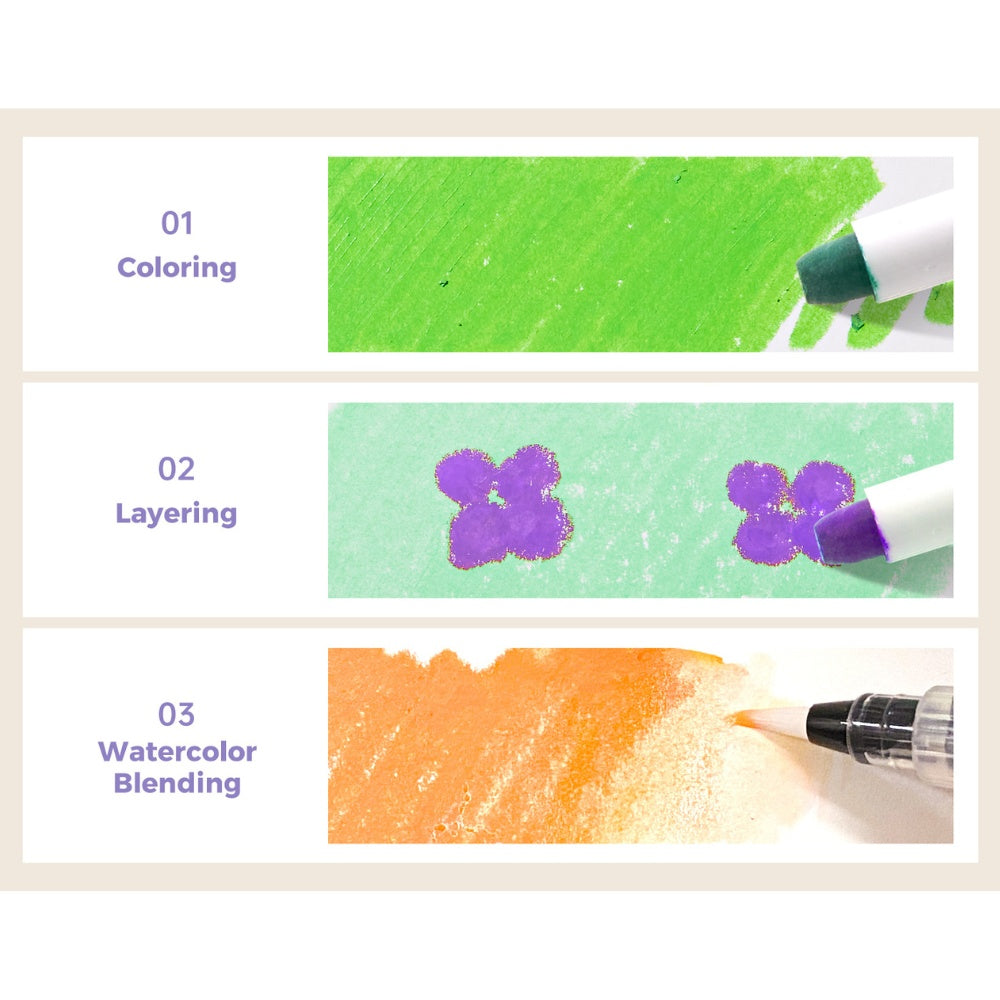 Jar Meló - Twistable Washable Silky Crayons - Wet & Dry Art Set - 16 Colours