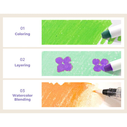 Jar Meló - Twistable Washable Silky Crayons - Wet & Dry Art Set - 30 Colours