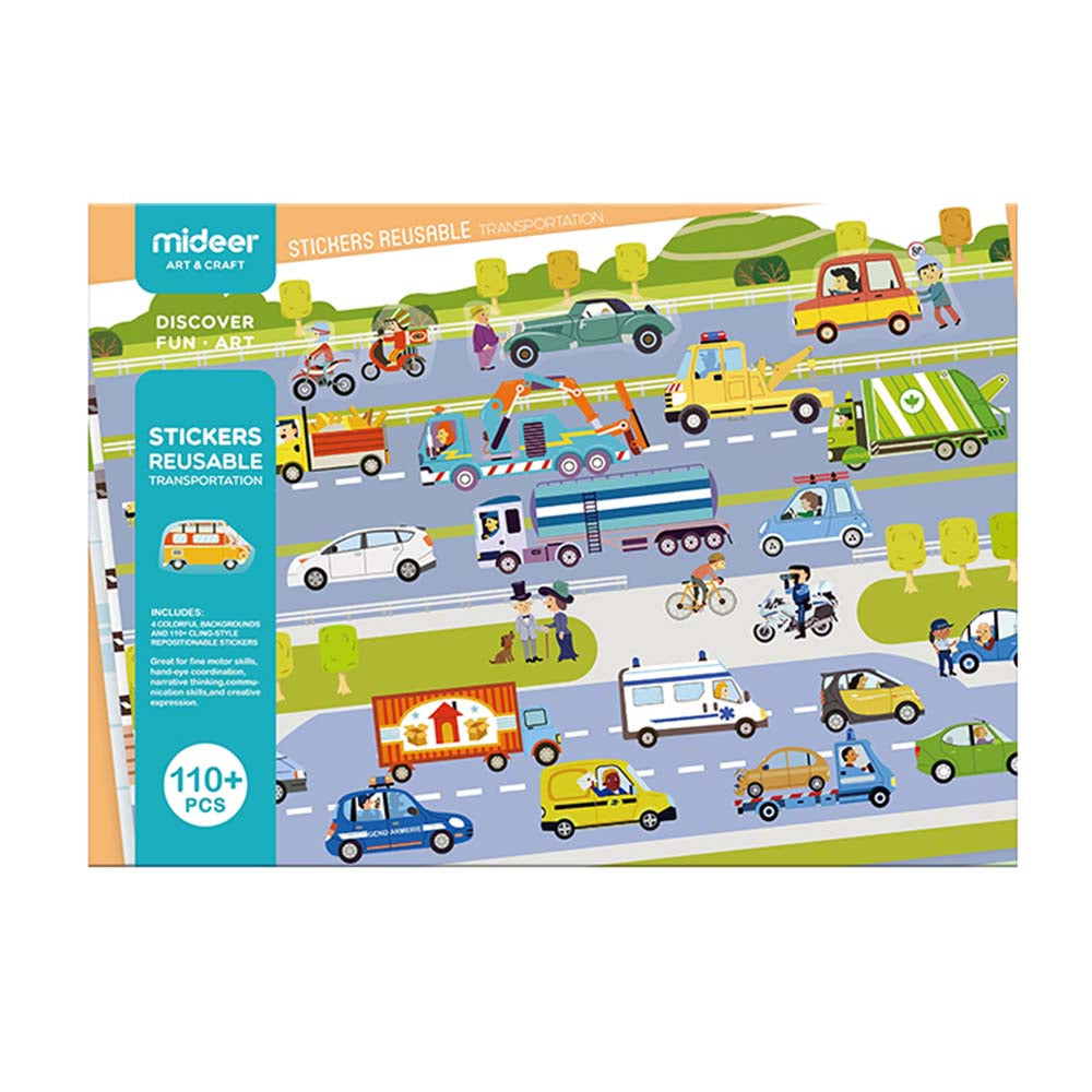 Mideer - Reusable Stickers - Transportation - 110pcs