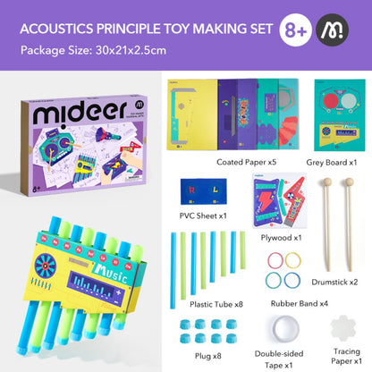 Mideer - DIY Kids Science Kit - Acoustics: Build Your Own Music Instruments