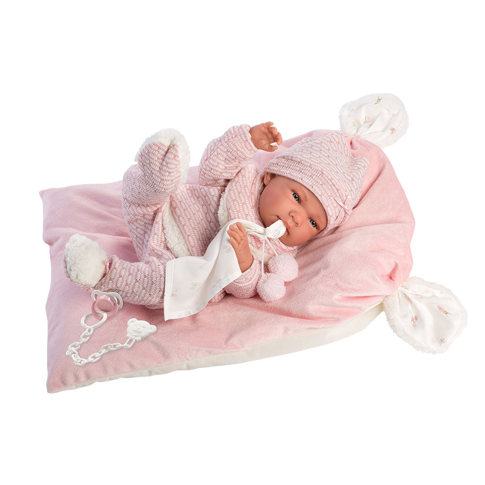 Llorens - Anatomically Correct Baby Girl Doll with Pink Outfit & Cushion: Nica - 40cm