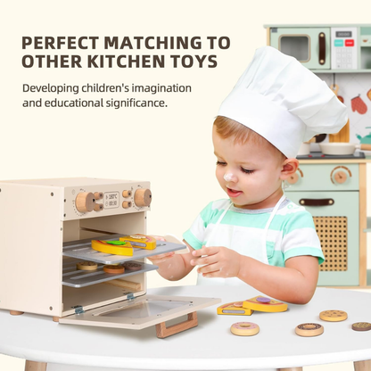 TookyToy - Pretend Play Wooden Oven Toy Playset