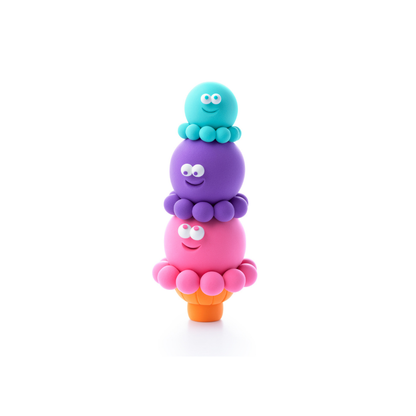 Hey Clay - Modelling Air-Dry Clay with Fun Interactive App - Scoopanauts, Series Nice Ice Cream, 3 cans