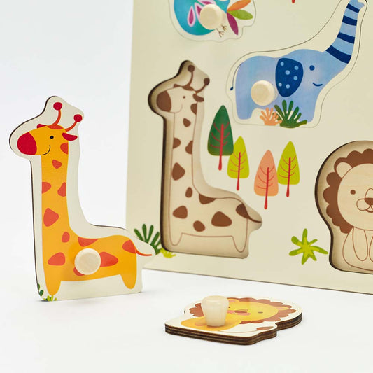 Classic World - Peg Puzzle - Zoo - 7pcs