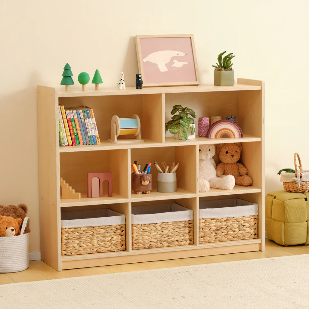 TookyToy - Wooden Shelf and Toy Storage for Kids Room: Plywood 90x113cm
