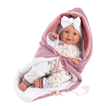 Llorens - Baby Girl Doll with Clothing & Bed Cushion: Heidi - 42cm