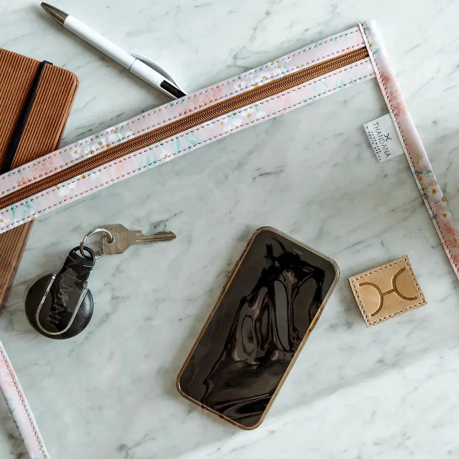 Thandana Clear Document Pouch – Laminated Fabric Travel Case Motherhood