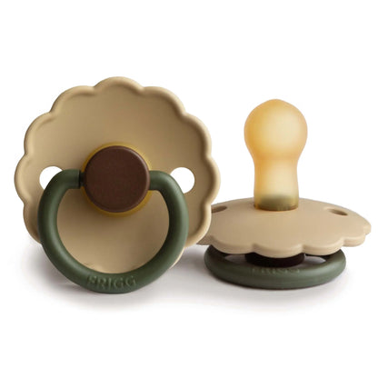 FRIGG Daisy Colourblock - Round Latex Pacifier - Acorn Frigg