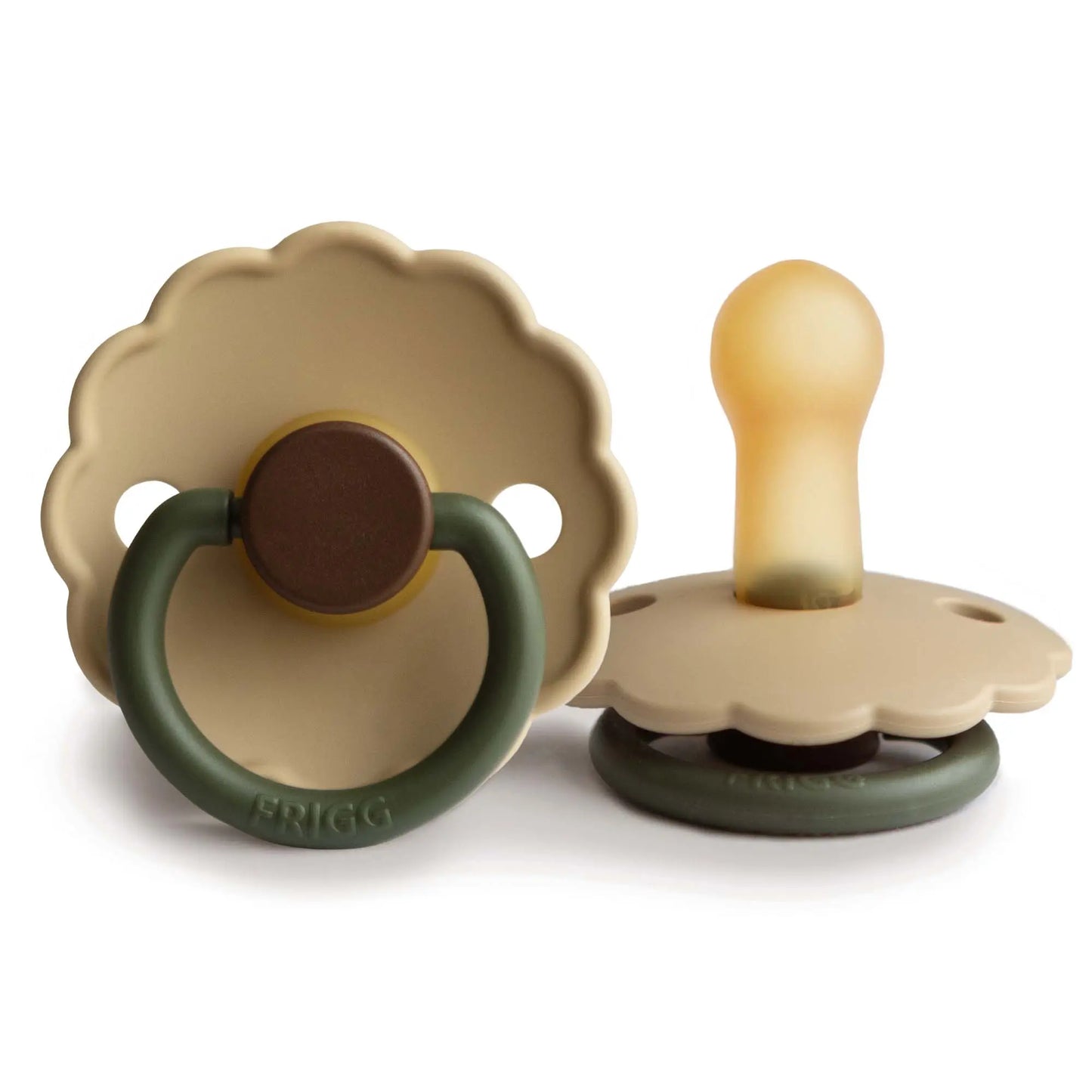 FRIGG Daisy Colourblock - Round Latex Pacifier - Acorn Frigg
