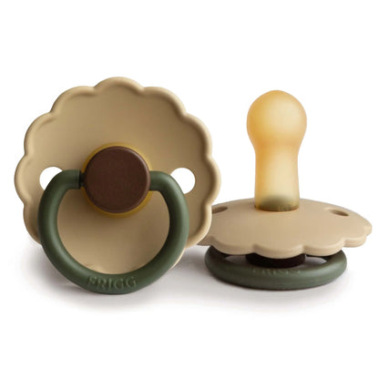 FRIGG Daisy Colourblock - Round Latex Pacifier - Acorn Frigg