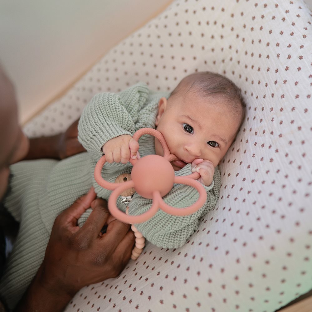 Mushie Sensory Rattle Teethers