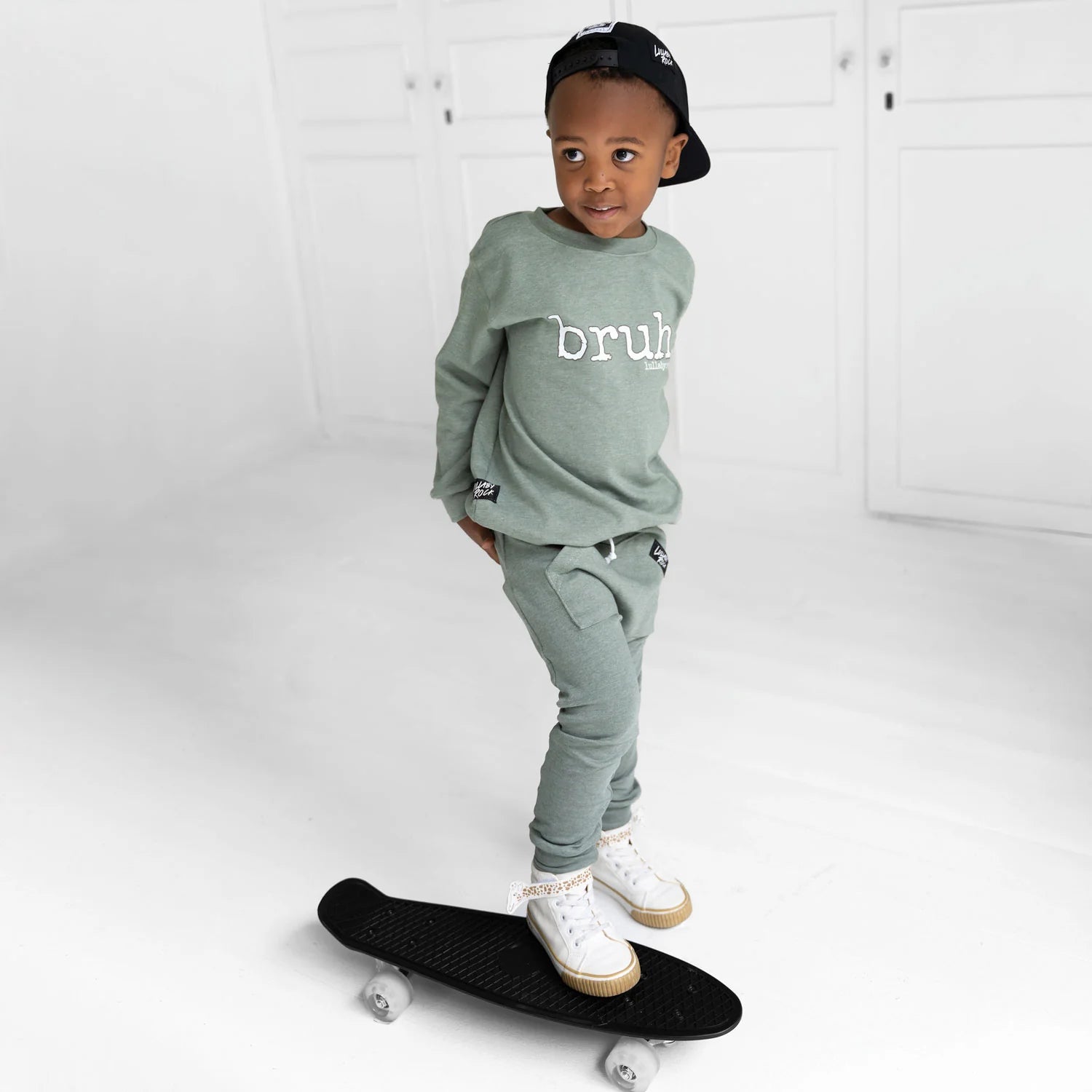 Lullaby Rock - Bruh Sweatshirt & Joggers set in Olive Green - Motherhood