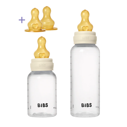 BIBS Grow and Flow Baby Bottle Round Latex Set 150 ml / 270ml Ivory - Motherhood