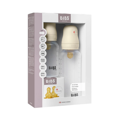 BIBS Grow and Flow Baby Bottle Round Latex Set 150 ml / 270ml Ivory - Motherhood
