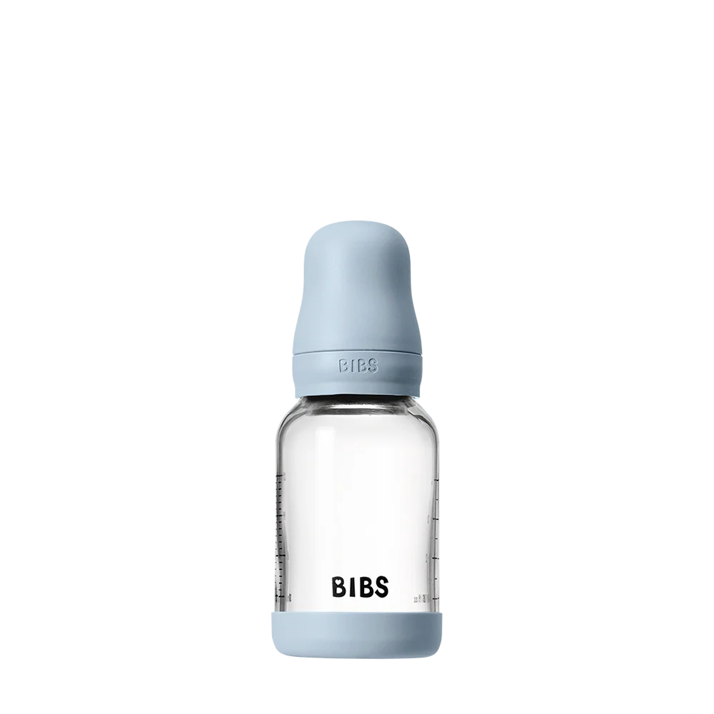 BIBS Glass Baby Bottle Round Silicone 120 ml