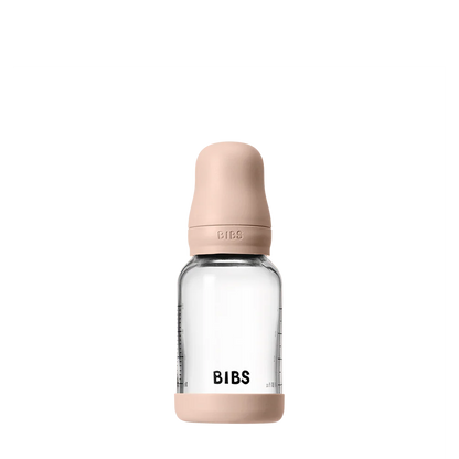BIBS Glass Baby Bottle Round Silicone 120 ml - Motherhood
