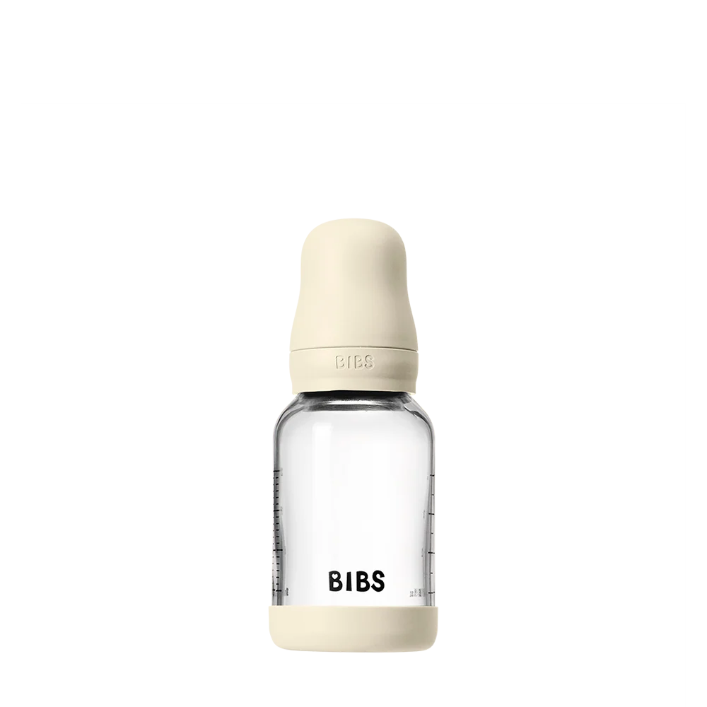 BIBS Glass Baby Bottle Round Silicone 120 ml