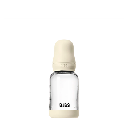 BIBS Glass Baby Bottle Round Silicone 120 ml - Motherhood