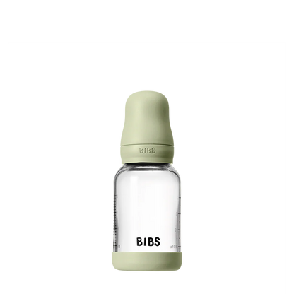 BIBS Glass Baby Bottle Round Latex 120 ml - Motherhood