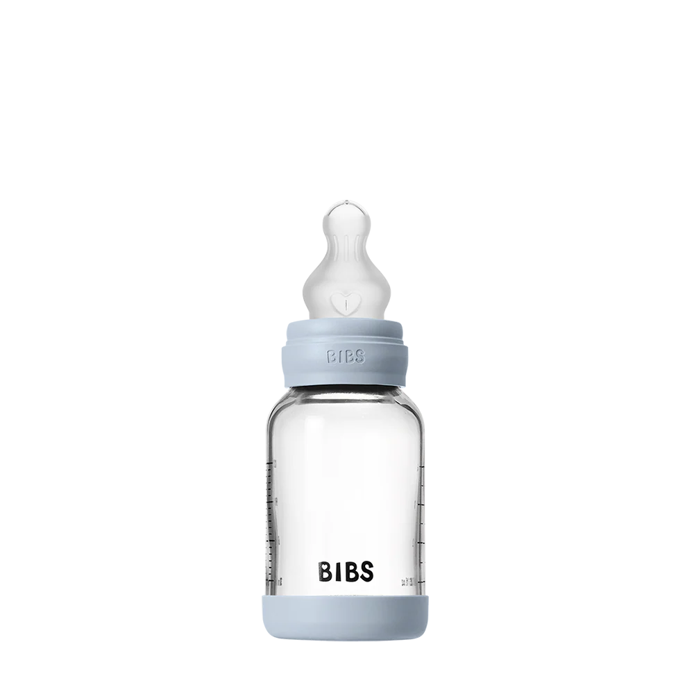 BIBS Glass Baby Bottle Round Silicone 120 ml