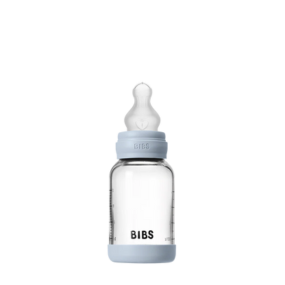 BIBS Glass Baby Bottle Round Silicone 120 ml - Motherhood