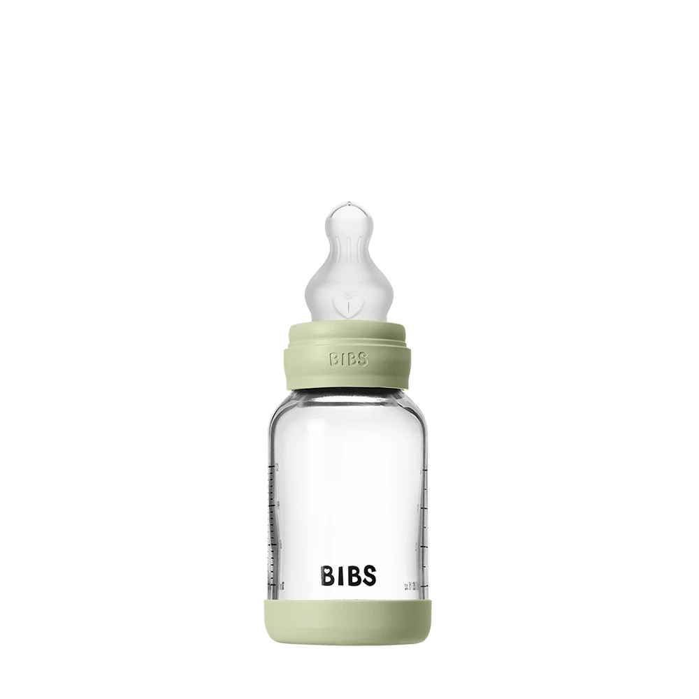 BIBS Glass Baby Bottle Round Silicone 120 ml