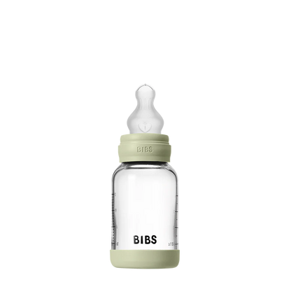 BIBS Glass Baby Bottle Round Silicone 120 ml - Motherhood