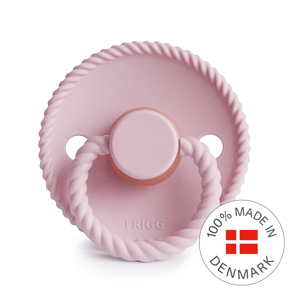 Frigg Rope - Round Latex Pacifier - Baby Pink - Motherhood