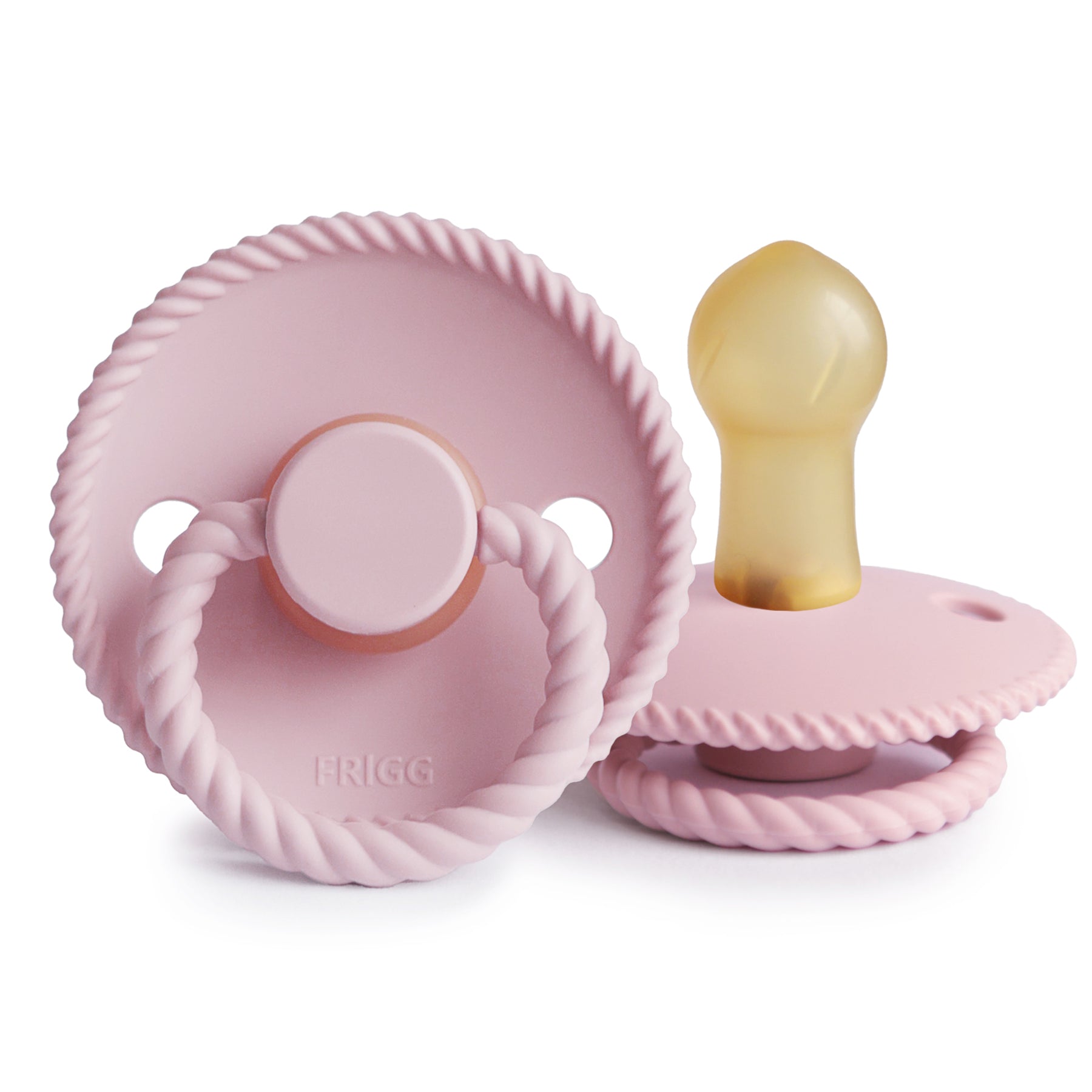 Frigg Rope - Round Latex Pacifier - Baby Pink - Motherhood