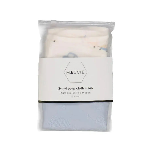 Maccie 2-in-1 baby burp cloth + bib set - Motherhood