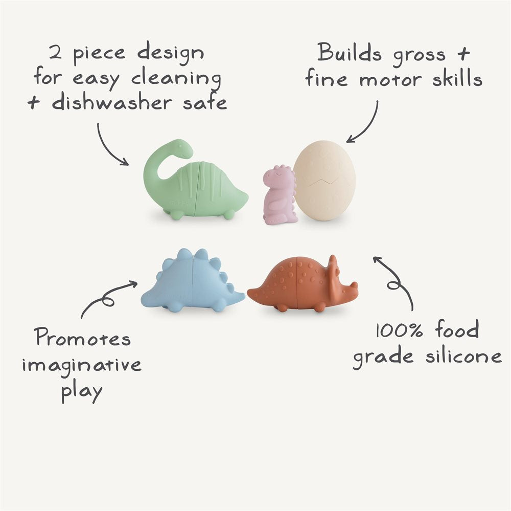 Mushie Bath Play Set - Dino - Motherhood
