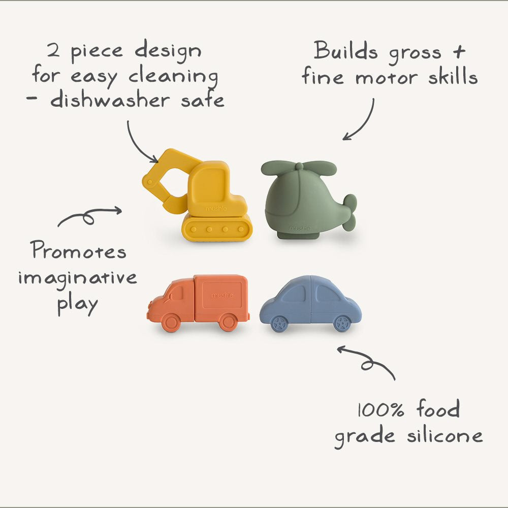 Mushie Bath Play Set 4P - Vehicles