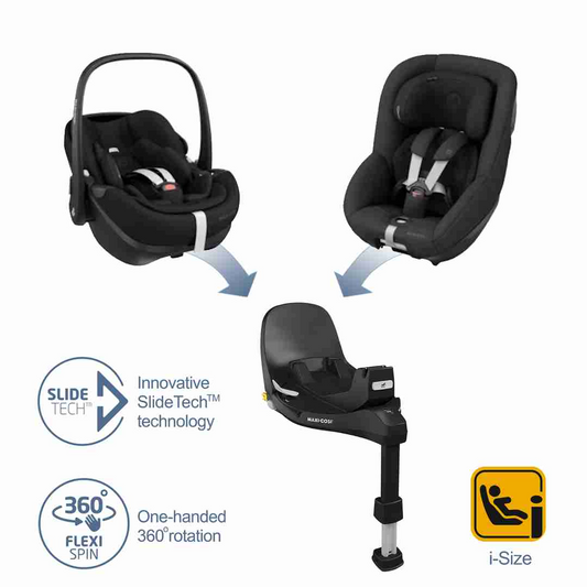 360 Pro Family featuring SlideTech™: Pebble 360 Pro + Pearl 360 Pro + FamilyFix 360 Pro by Maxi-Cosi