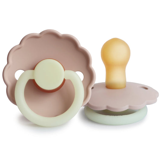 Frigg Daisy Night - Round Latex Pacifier - Blush