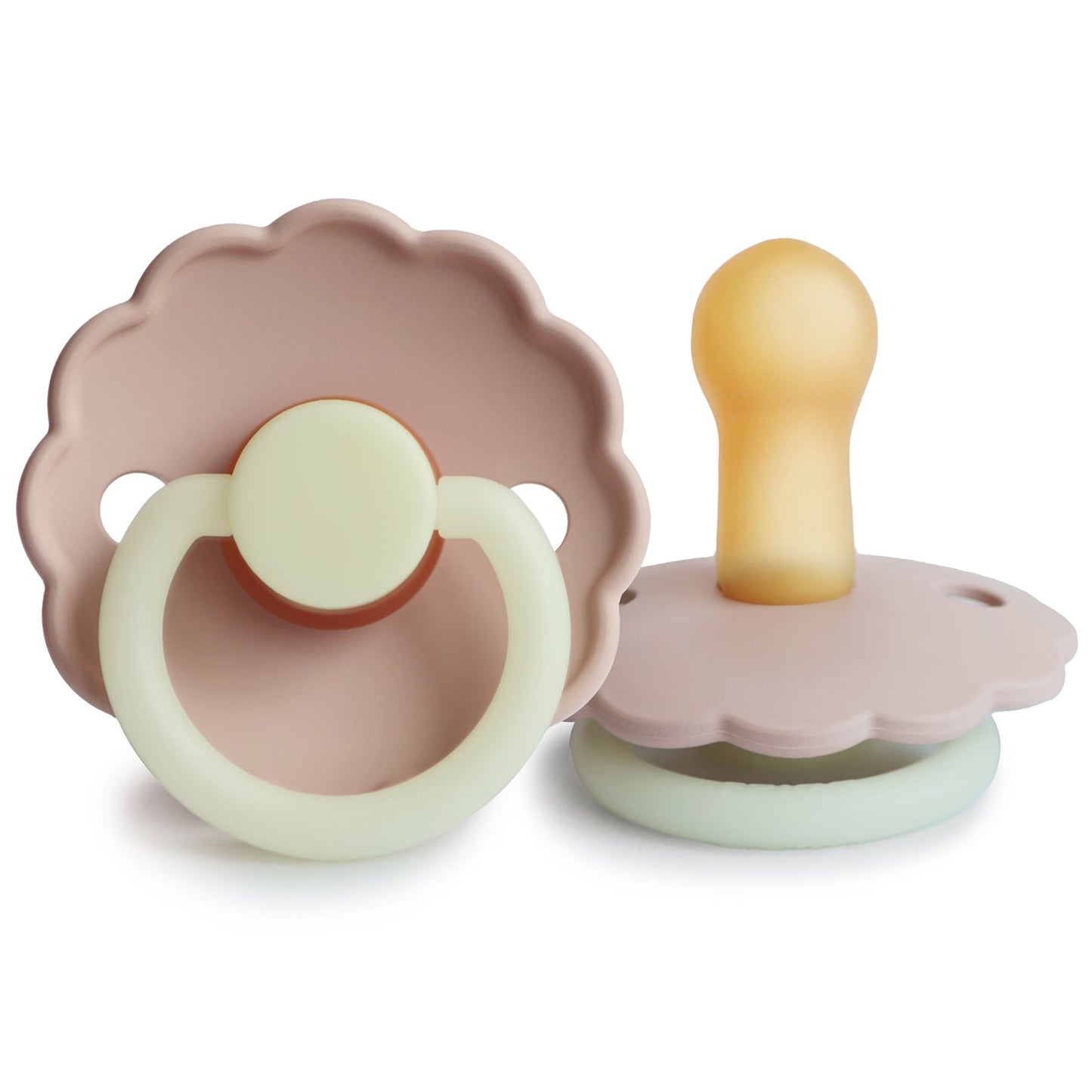 Frigg Daisy Night - Round Latex Pacifier - Blush