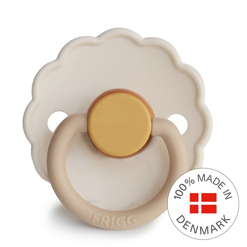 FRIGG Daisy Colourblock - Round Latex Pacifier - Chamomile Frigg