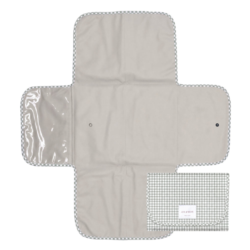 Ava & Bear Nappy Clutch Sage Micro Gingham