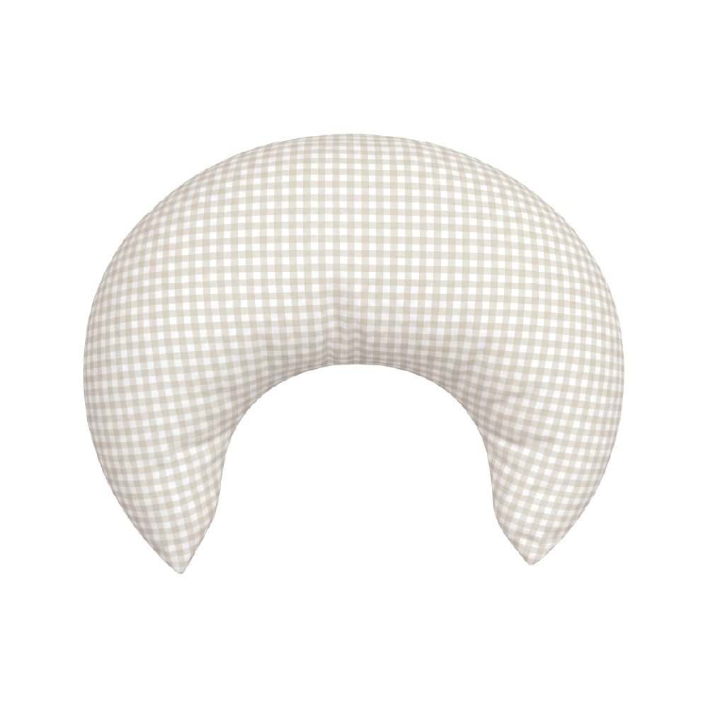 Ava & Bear Crescent Nursing Cushion Stone Gingham