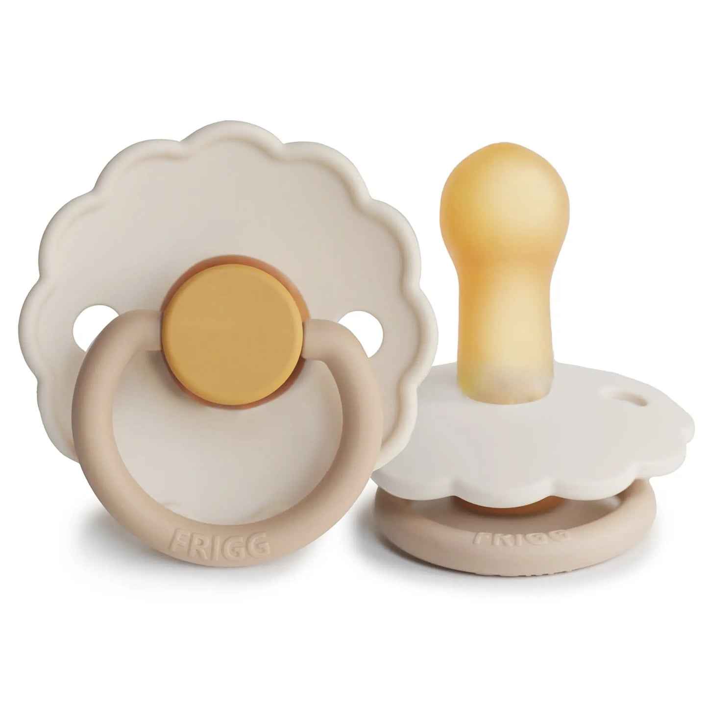 FRIGG Daisy Colourblock - Round Latex Pacifier - Chamomile Frigg