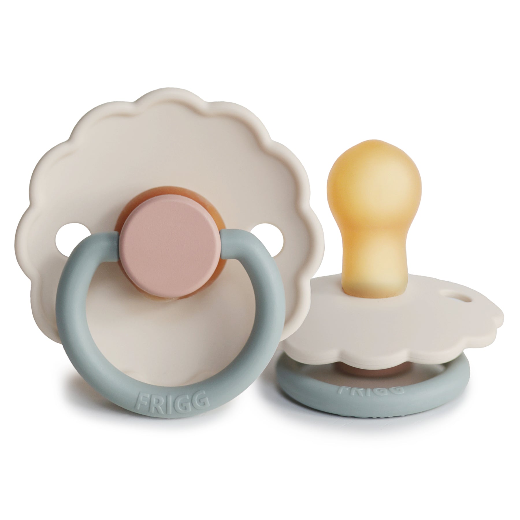 FRIGG Daisy Colourblock - Round Latex Pacifier - Cotton Candy - Motherhood