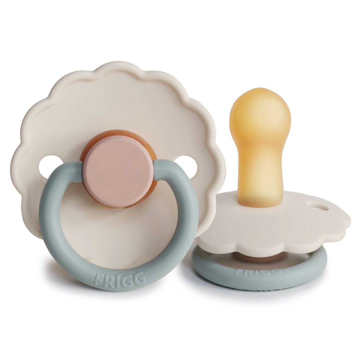 FRIGG Daisy Colourblock - Round Latex Pacifier - Cotton Candy - Motherhood