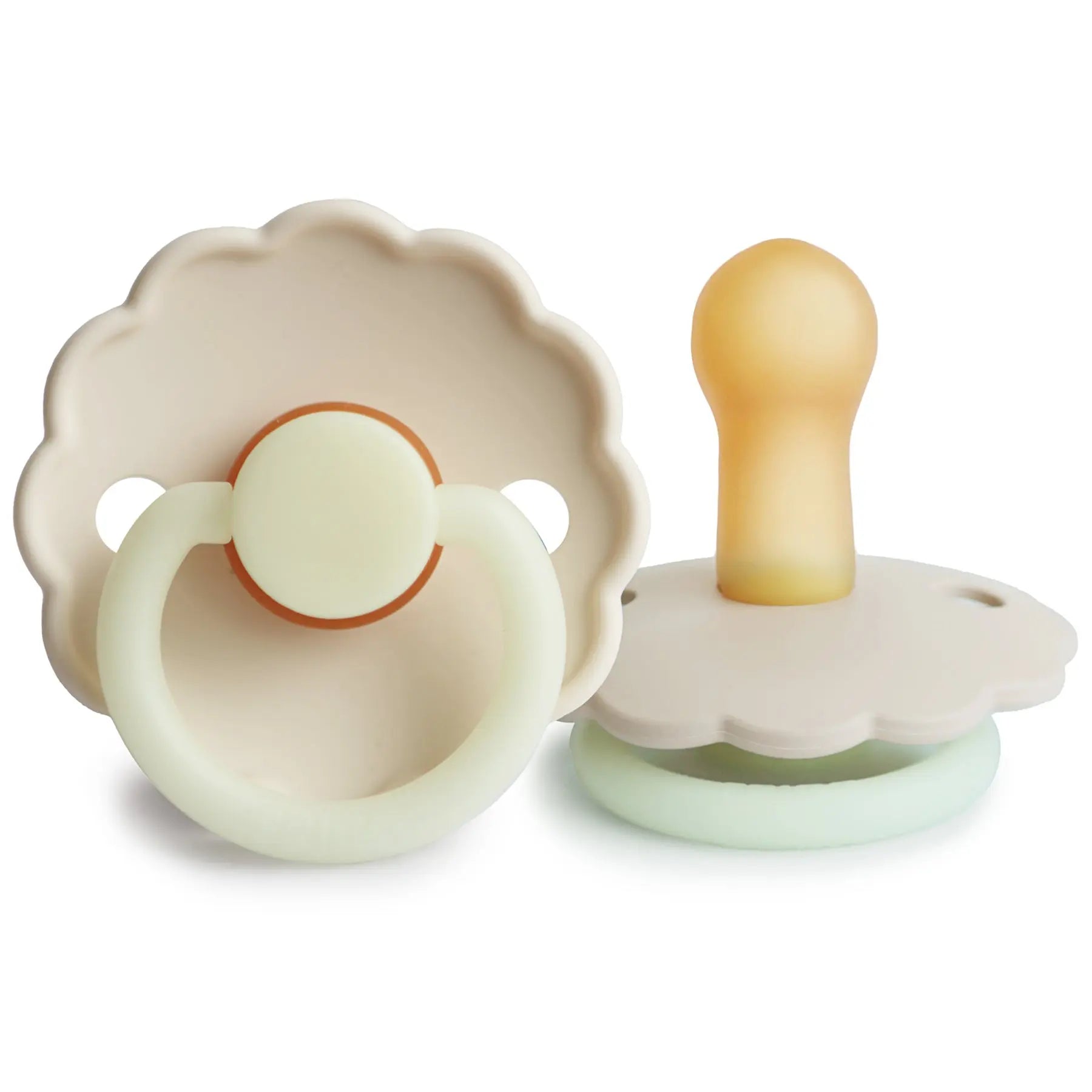 FRIGG Daisy Night - Round Latex Pacifier - Cream Frigg