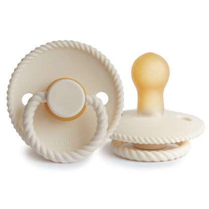 Frigg Rope - Round Latex Pacifier - Cream - Motherhood