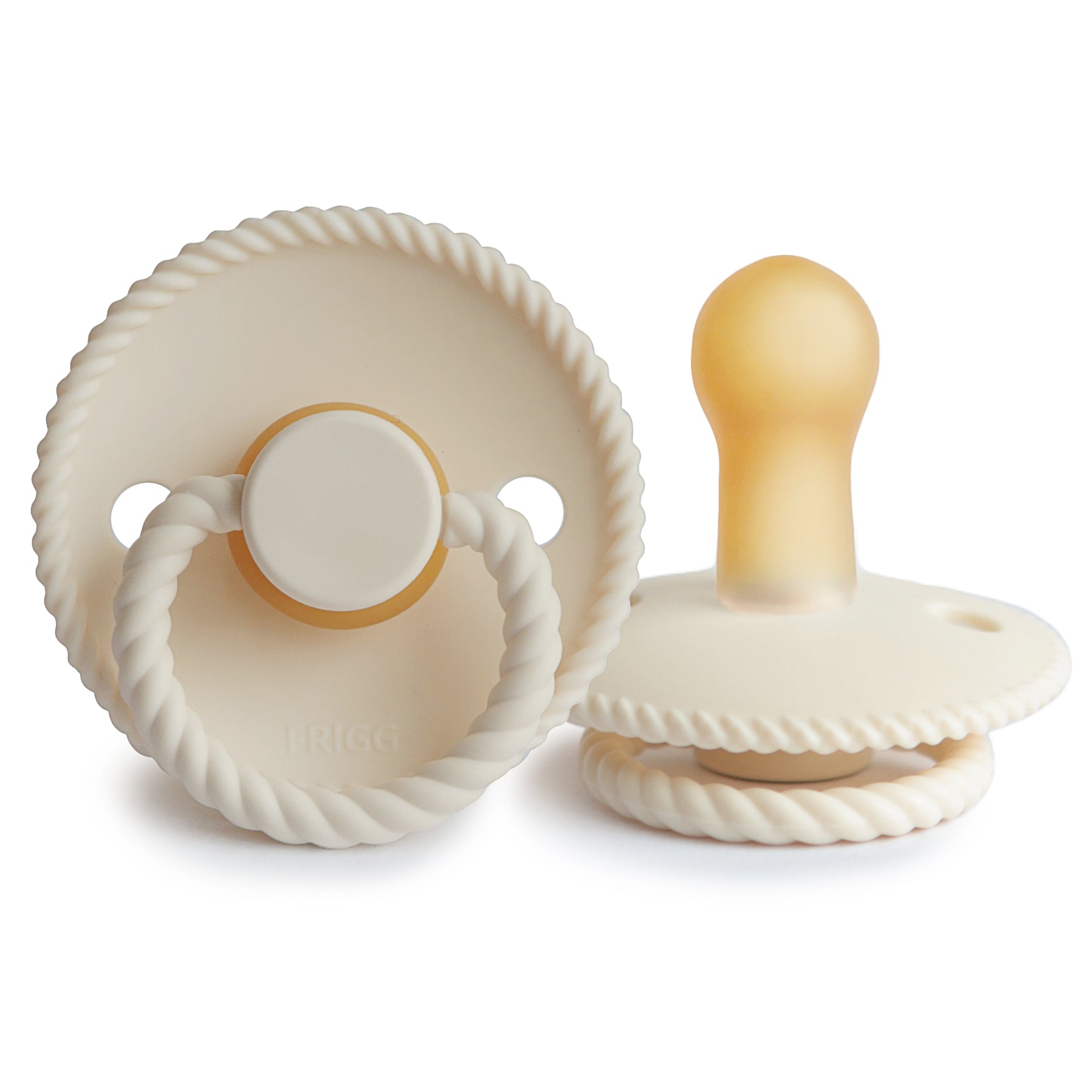 Frigg Rope - Round Latex Pacifier - Cream - Motherhood