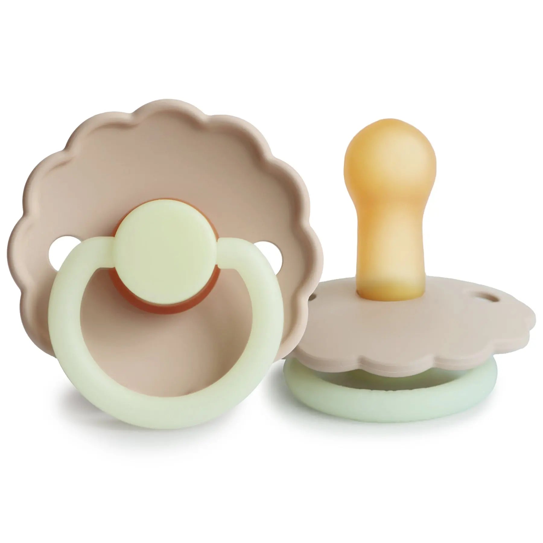 FRIGG Daisy Night - Round Latex Pacifier - Croissant Frigg