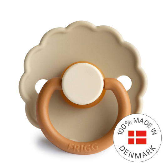 FRIGG Daisy Colourblock - Round Latex Pacifier - Desert - Motherhood