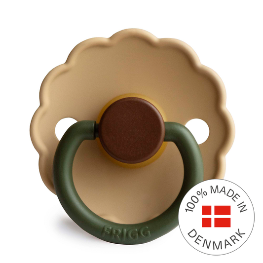 FRIGG Daisy Colourblock - Round Latex Pacifier - Acorn - Motherhood