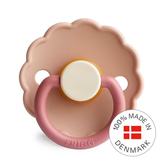 FRIGG Daisy Colourblock - Round Latex Pacifier - Peony - Motherhood